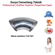 Elbow 11/2" inch ss/ keni/ lasbow/ sambungan pipa stainless steel ( 3 pcs )