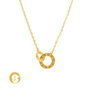 Orient Jewellers 916 Gold Double Loop Love Necklace