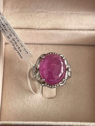 แหวนเงิน 925 น้ำหนัก9.29 กรัม ประดับทับทิมแท้หลังเบี้ย น้ำหนัก9.95 กะรัต