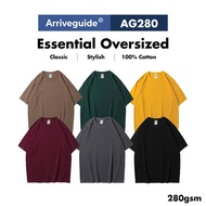Arrive Guide 280gsm AG280 Essential Oversized 280gsm Cotton Oversize T shirt  Baju Kosong Oversize L