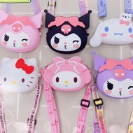 HP KS585 NEWEST Kuromi Cinnamoroll Cute Head Children's Sling Bag/ Silicon Zipper Children's Sling B