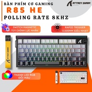 Attack Shark R85HE Magnetic Mechanical Keyboard - 8KHz Scan, RGB Neon, Purple Magnetic Shaft, 5-Laye