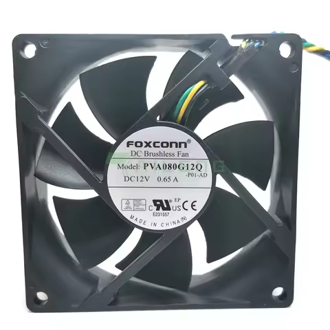 New 80mm 8025 12V PWM Cooling Fan Foxconn PVA080G12Q 80X80X25mm 59CFM 4Wire 4Pin Cooler for Server C