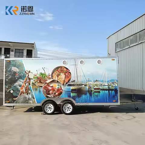 Food Truck Trailer Bakery Mobile BBQ Grill Trailer Street Fast Food Trailer Fully Equipped