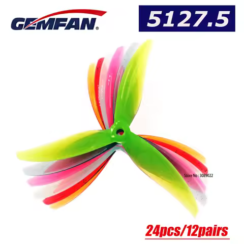 24pcs/12pairs Gemfan Proxy 5127.5 5inch 3 Blade/Tri-Blade Propeller Props FPV Freestyle For FPV Raci
