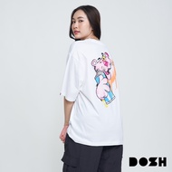 DOSH MENS OVERSIZED T-SHIRTS PINK PANTHER เสื้อยืดโอเวอร์ไซส์ 9DPPMT5017-WH