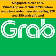 Grab gift card ride / food / car / taxi voucher evoucher QR promo code (Whatapp 944 83 790 to buy) S