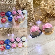 Acetate Dome Flower Souvenir with Customized Tag. Souvenir for Wedding, Baptism & other event.