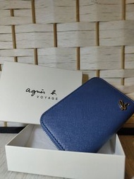 Agnes B. Voyage 藍色拉鍊錢包