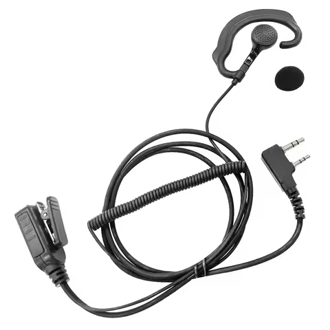 G Shape 2 Wire Earpiece Headset with Mic,BF-888S,BF-F8HP, Tk-3400u16p, Compatible with 2 Pin, Baofen