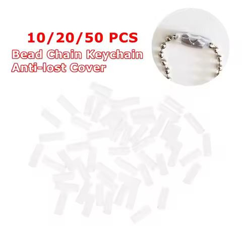 10-50Pcs 1.5cm/0.59in KeyRing Transparent Protective Cover To Prevent Falling Bead Chain DIY Plastic