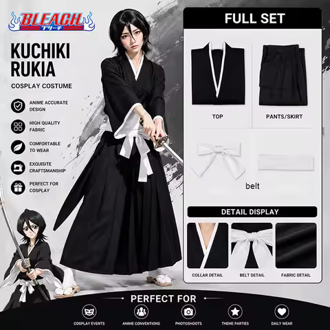 Anime BLEACH Kuchiki Rukia Cosplay Costumes Abarai Renji Role Play uniforms Kurosaki Ichigo Comic Co