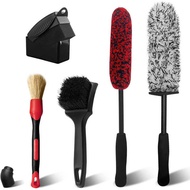 6-Piece Set Car Wheel Brush Set Scratch-Resistant Microfiber Deep Tire Cleaning Brush Detail Brush C