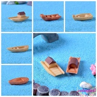 VALENTINE1 Resin Wooden Boat Decoration, Micro Landscape Awning Boats Micro Landscape Boat, Figure Toys Wooden Boat Retro Figurines Art Crafts Bonsai Ornaments Fish Tank