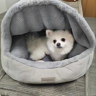Warm Winter Dog Bed Breathable Medium Small Dog House Semi Enclosed Cat Sleep Mats Washable P