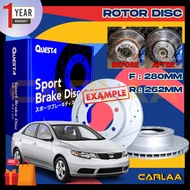 QUESTA JAPAN QUALITY【FORTE 1.6 2.0】KIA ROTOR DISC (2PCS) RACING SLOTTED DRILLED 280MM 262MM 1 YEAR