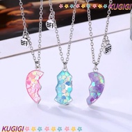 KUGIGI 3Pcs BFF Necklaces, Friendship Jewelry Cute Matching Heart Pendant Necklace, Friendship Alloy