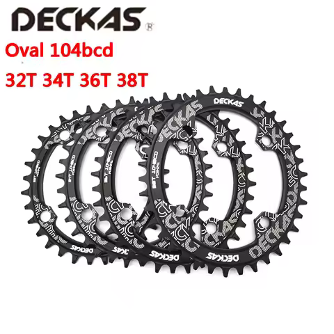 Deckas 104BCD Oval Round Narrow Wide Chainring MTB Mountain Bicycle 32T 34T 36T 38T Crown Crankset S