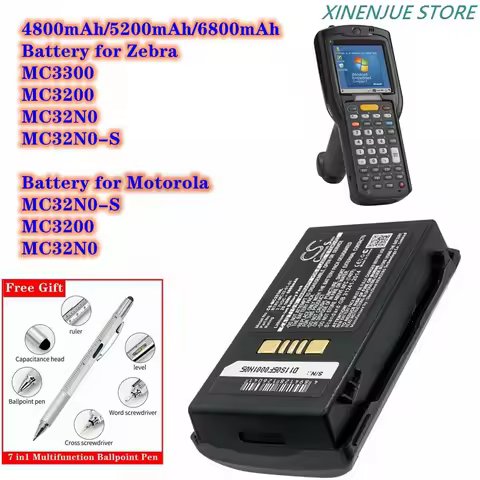 Barcode Scanner Battery 4800mAh/5200mAh/6800mAh BTRY-MC32-01-01 82-000012-01 for Motorola/Zebra MC32