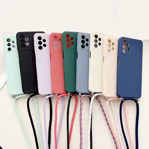 Strap Cord Chain Case For Samsung Galaxy A55 A54 A14 A53 A52 A51 A34 A33 A13 S23 S22 S24Ultra Neckla
