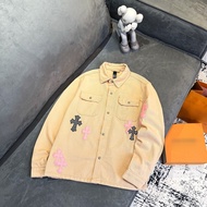 Chrome Hearts Chrome Hearts Chrome Hearts 2026 Cherry Blossom Pink Patch Leather Jacket Jacket Unise