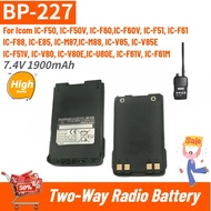 High Quality BP-227 Two-Way Radio Battery 7.4V 1900mAh for Icom IC-F88 IC-V80 IC-V85 IC-E85 IC-F50 F