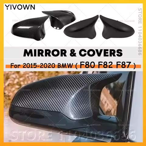 For 2015-2020 F80 F82 F87 BMW M2 M3 M4 A Pairs Side Mirror Cover Caps Carbon Fiber or Gloss Black 51