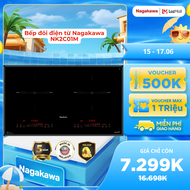 Bếp đôi điện từ cao cấp Nagakawa inverter NAG1202M/ NK2C01M 2 vùng nấu từ bảo hành 5 năm hàng chính