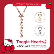 Lucy's X Hello Kitty Joint Toggle Hearts T-Buckle Necklace (Three Colors) (130395) Necklace Women
