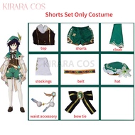 Genshin Impact Cosplay Costume Venti Cosplay Wig Female Dress Genshin Outfits Game Costumes