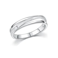 無限&愛 鑽石白鋼 男戒