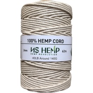[ NS HEMP ] 100% Hemp String Hemp Twine 2MM 205 Feet, Wrapping Bakers Cooking Craft, Butchers Kitche