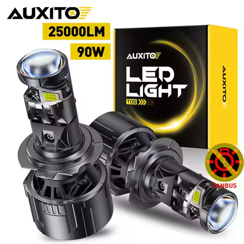 AUXITO 2Pcs 25000LM H7 H4 Lenses LED Lamp Canbus Headlights Left-Hand Right-Hand Drive H7 Projector 