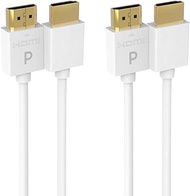 Pacroban Slim HDMI Cable White 4K Slim 1.4 Cable, Flexible Cord Support 3D/ View, Compatible for, TV