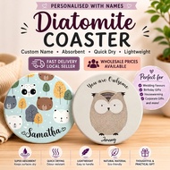 Diatomite Coaster Personalised Custom Name | Absorbent Drink Coaster | Teacher Gift Teacher’s Day | 