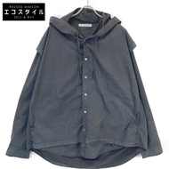 Acne Studios Black FN-MN-SHIR000861 Garment-Dyed Hoodie Shirt, Size 46 [Used]