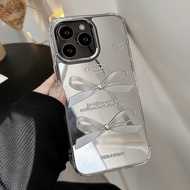 Fashion 3D Pearl Bow Makeup Mirror Phone Case for IPhone 11 14 15 Pro Max 13 Pro Max 12 Shockproof H