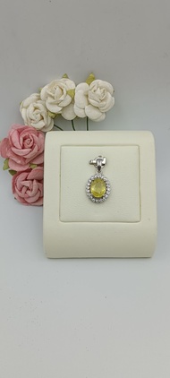 ⭐จี้บุษราคัม ( Yellow Sapphire พลอยแท้ ) เงินแท้ 925 เคลือบทองคำขาว