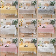 【High Quality】130X180CM Alas Meja Aesthetic Kain Meja Black White Gray Blue Beige Brown Yellow Pink 