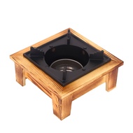 CAEDU Aluminum Alloy Camping Oven Stove Rustic Style Wood Frame Barbecue Oven Furnace Hibachi Grill