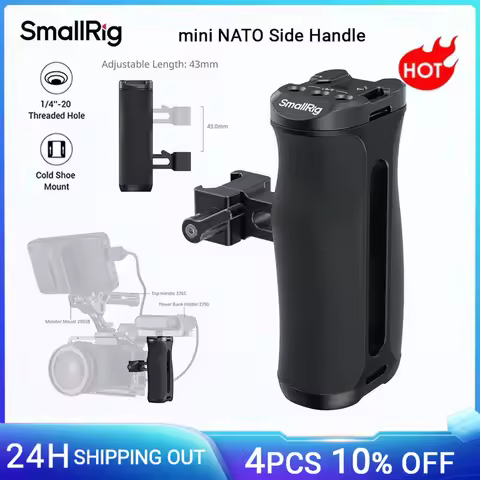 SmallRig Mini NATO Side Handle, Universal Camera Cage NATO Handgrip Aluminum, for Sony for Canon for