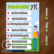 Poster Budayakan 7K Poster Budaya 7K Laminasi A3