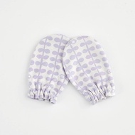 日本製 新生兒防抓手套 紫色小豆芽【嬰兒寶寶純棉透氣手套】