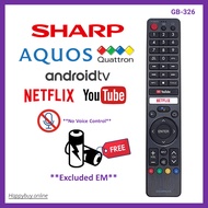 Sharp Android TV Remote Control GB326WJSA Sharp Smart Android TV Remote Youtube Netflix