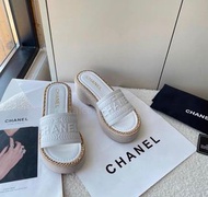 💜CHANEL 香奈兒 鏈條針織一字拖鞋