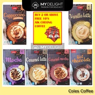 Coles Australia Instant Coffee and Hot Chocolate Cappucino Mocha Caramel Mocha Vanilla Caramel Latte