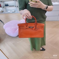 HERMES 薑餅色Birkin30霧面鱷魚皮手提包 30*20*15 98新配件塵袋 鎖鑰匙
