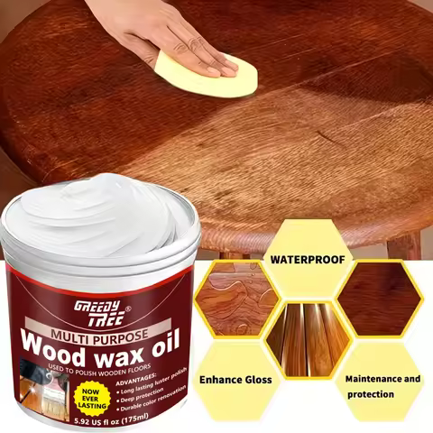 Multi Purpose Wood Wax Oil , Natural Beeswax Wood Polish for Wooden Floors Furniture, Long Lasting L