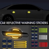 8pcs Carbon Fiber Textured 3D Scratch-Resistant Reflective Tape, Safety Warning Reflective Sticker