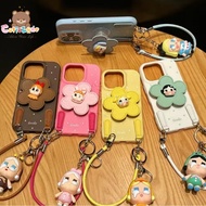 Crybaby Phone Case Casing With Short Phone Charm Pendant Phone Holder Fake Leather PU Case iphone 16